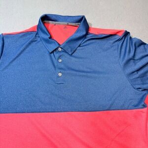 Adidas Golf Polo Shirt Climachill Blue Coral Colorblock Short Sleeve XL